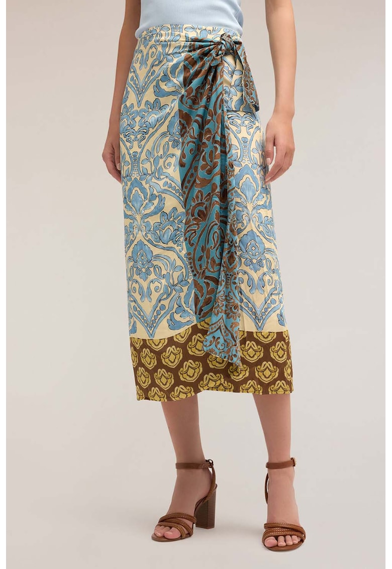 Fusta satinata cu model