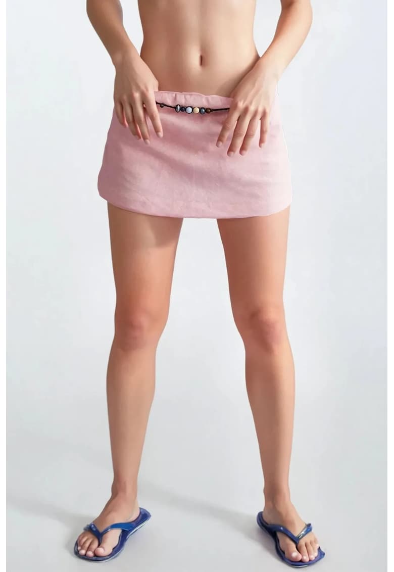 Fusta mini talie joasa - Roz aprins