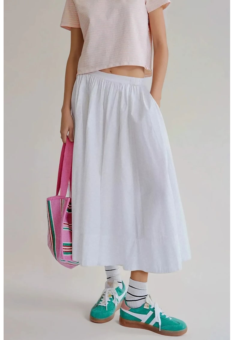 Fusta maxi dama textil - alb