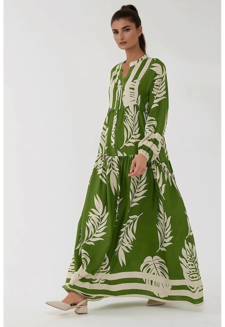 Rochie maxi verde - viscoza