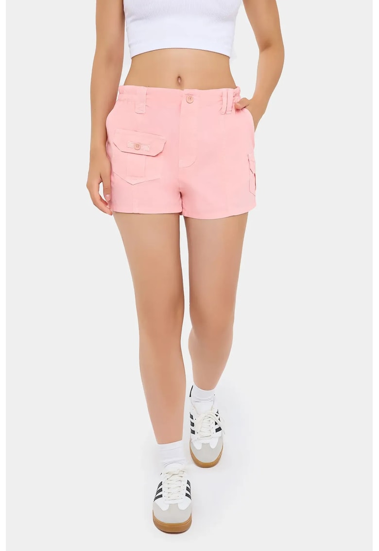 Pantaloni scurti cargo dama talie medie - buzunar - textil
