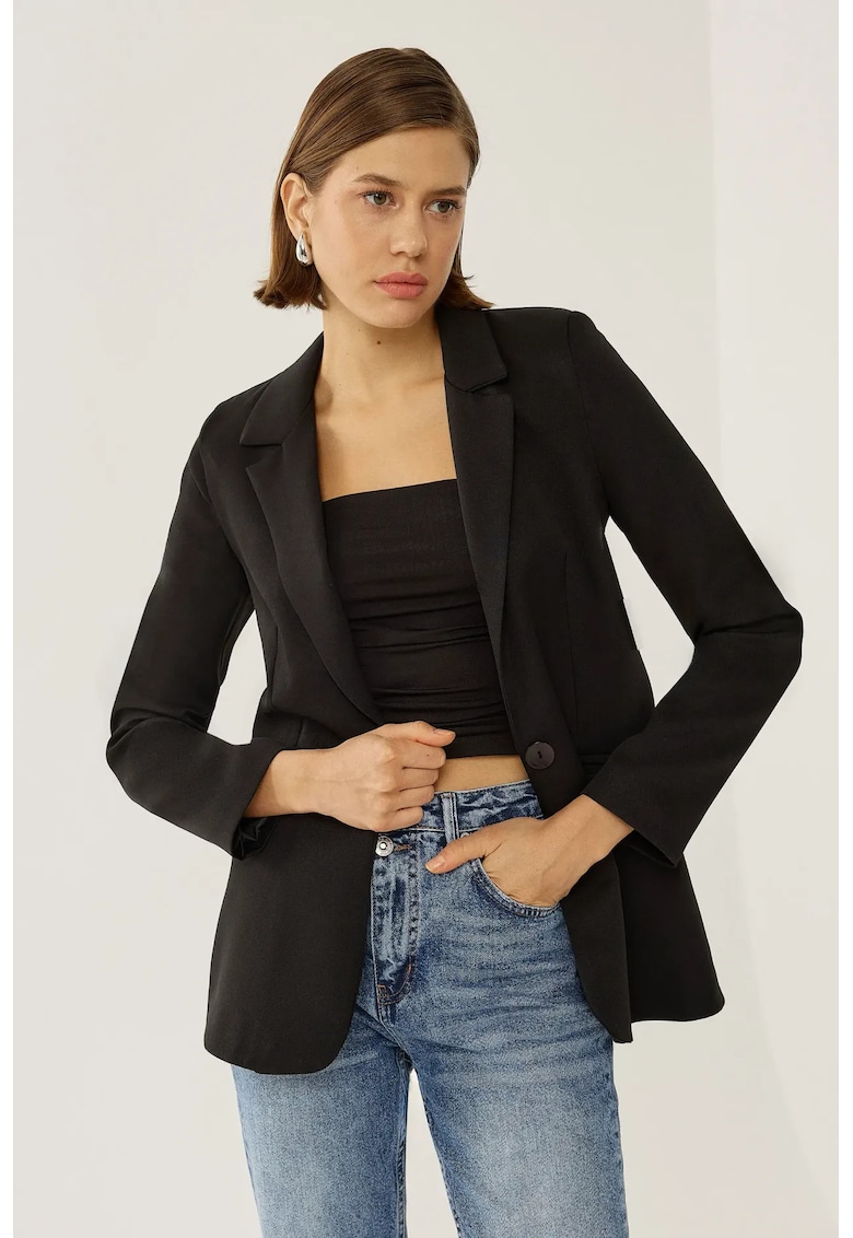 Sacou pentru dama clasic - textil - negru