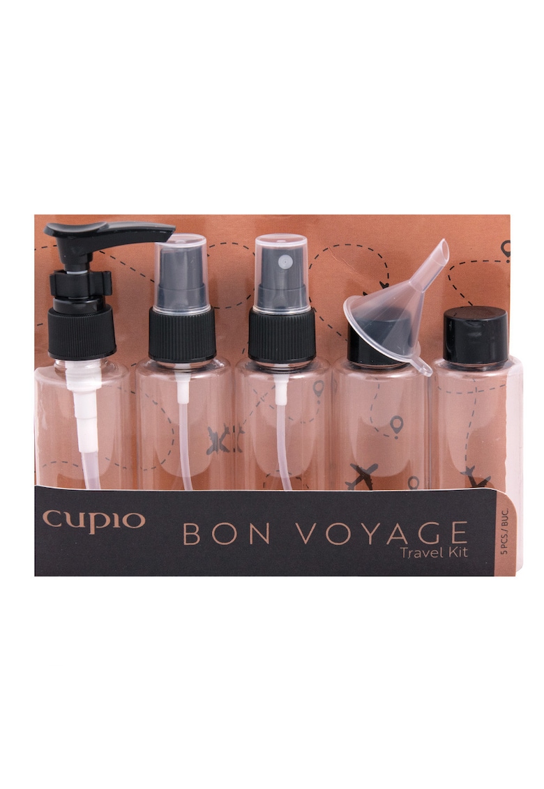 Set Bon Voyage - recipiente cosmetice - punga transparenta - plastic