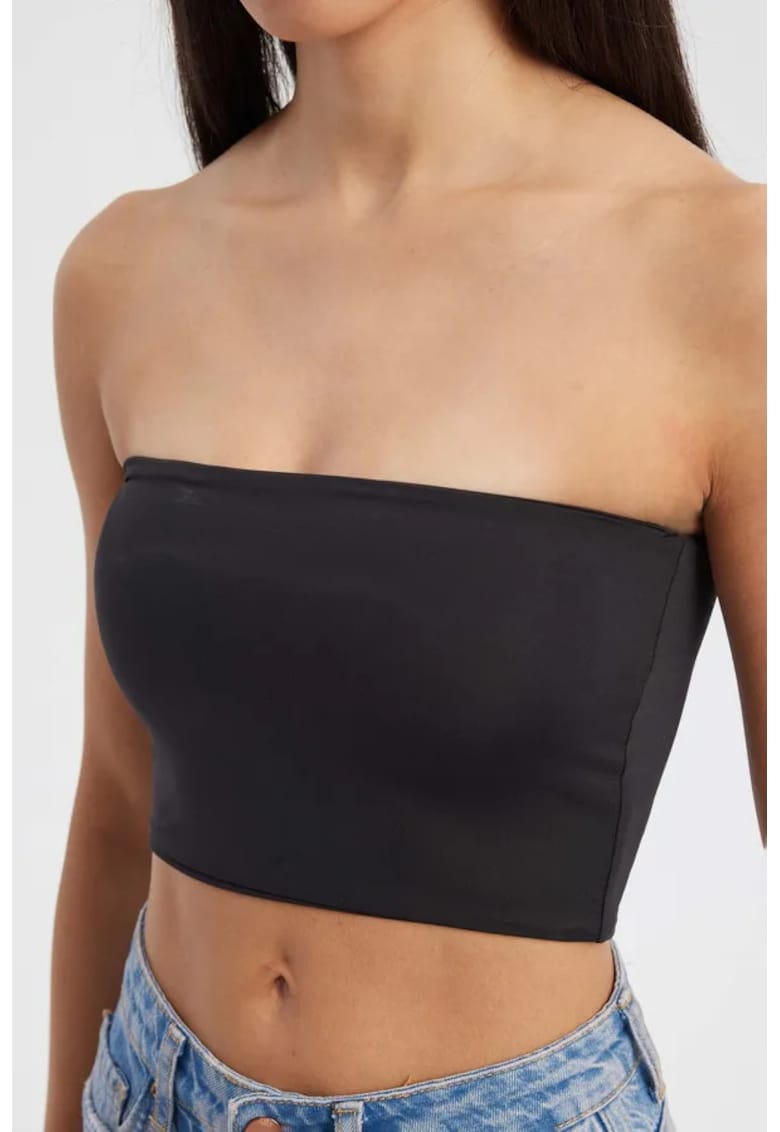 Top simplu jerseu - Negru