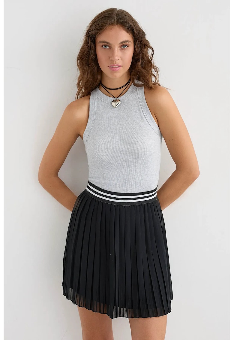 Maiou basic - guler halter - gri - jerseu