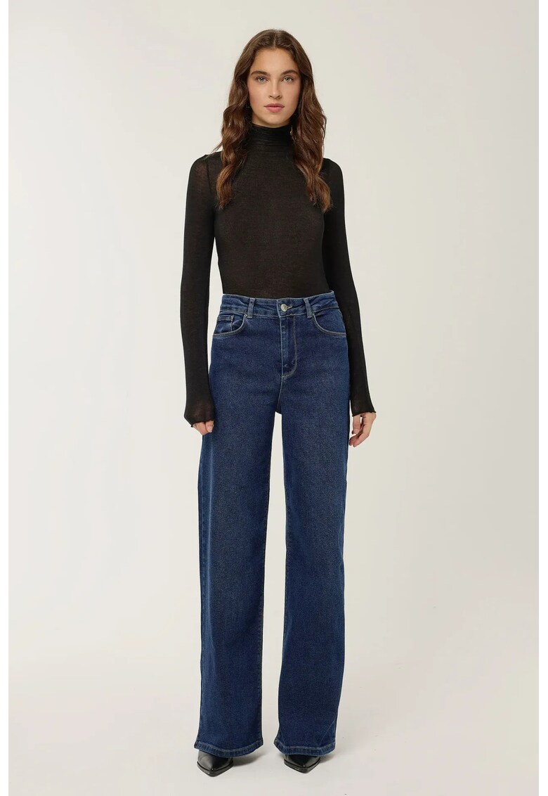 Blugi dama Mom-fit - talie inalta - denim - albastru inchis