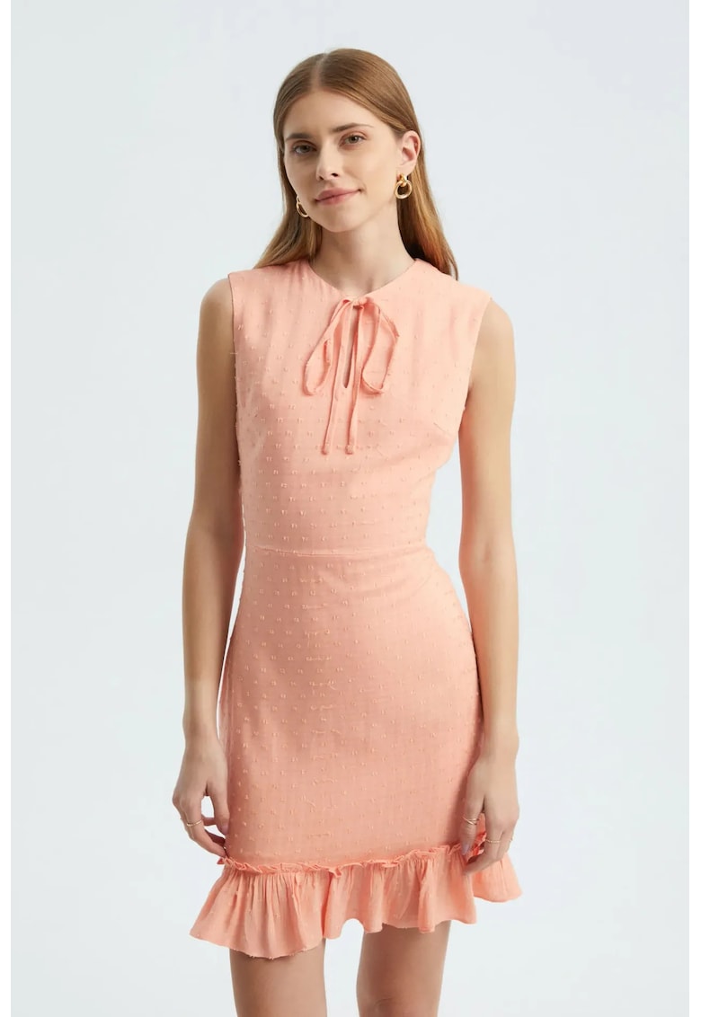 Rochie mini - portocalie - textil