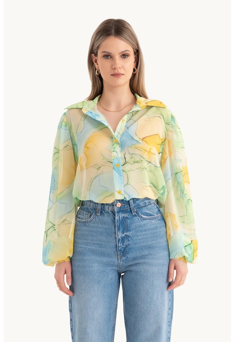 Camasa lejera dama - sifon - multicolor