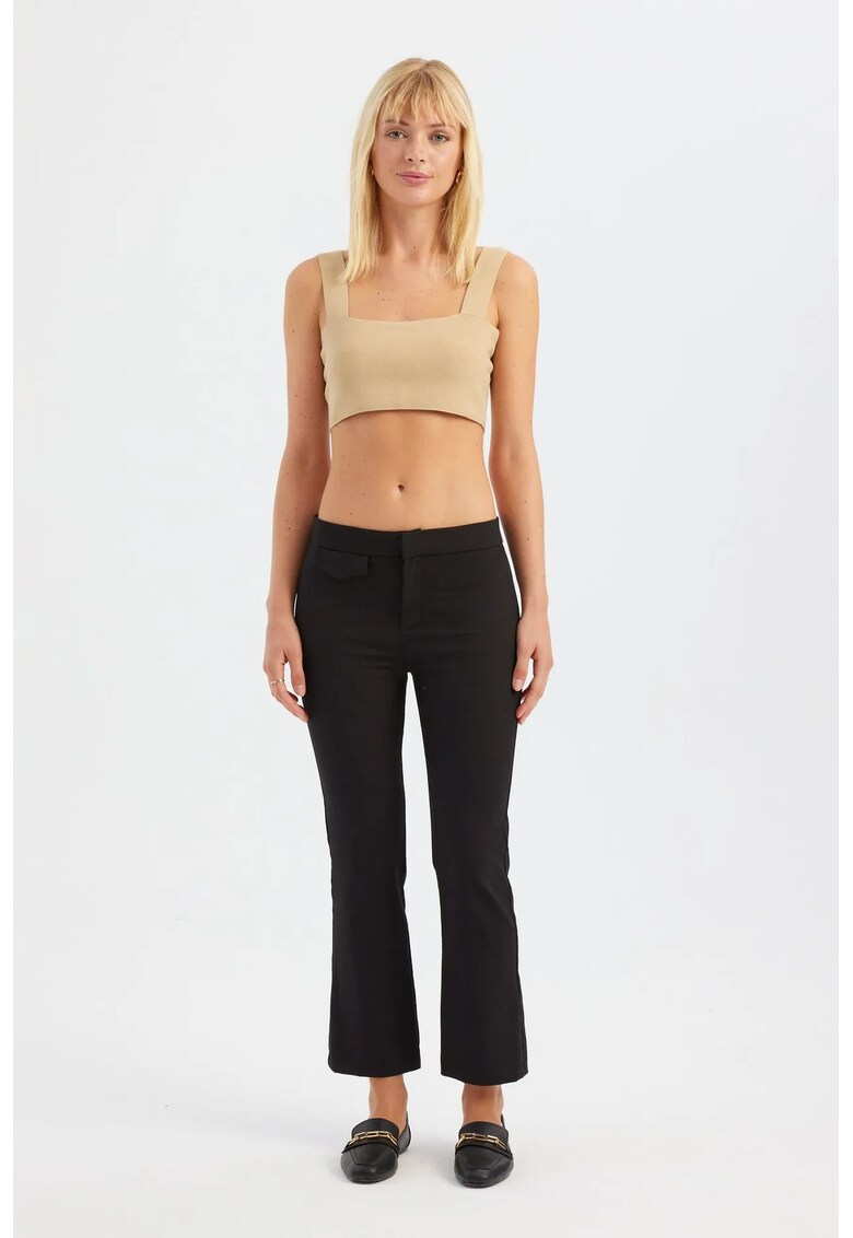Pantaloni scurti talie medie - negri - textil - Negru