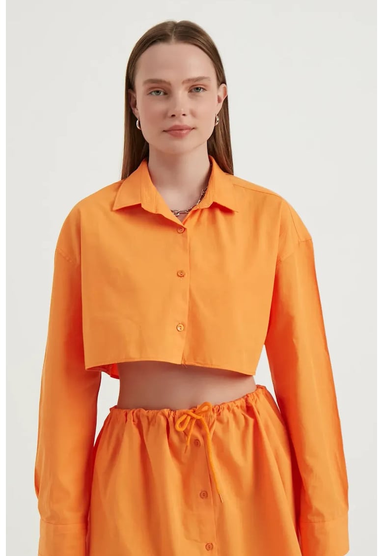 Camasa supradimensionata dama - textil - portocaliu
