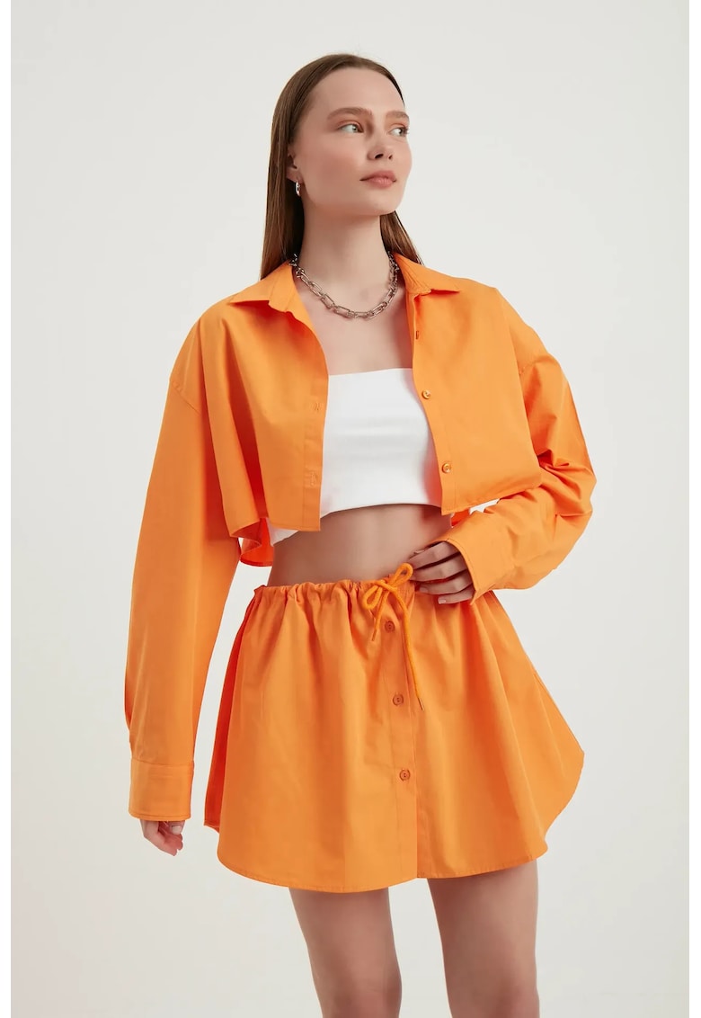 Camasa supradimensionata dama - textil - portocaliu