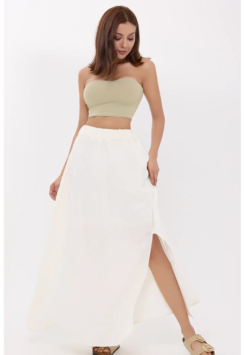 Fusta maxi dama alb - Alb