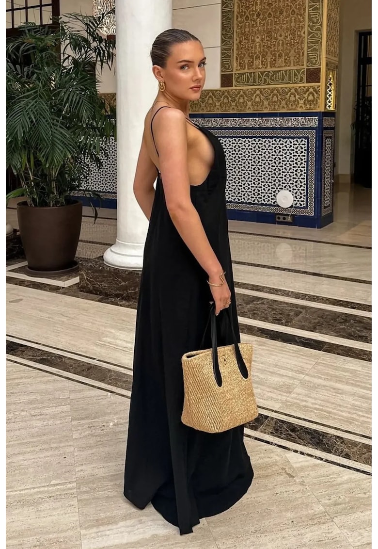 Rochie maxi - decolteu in V - bumbac