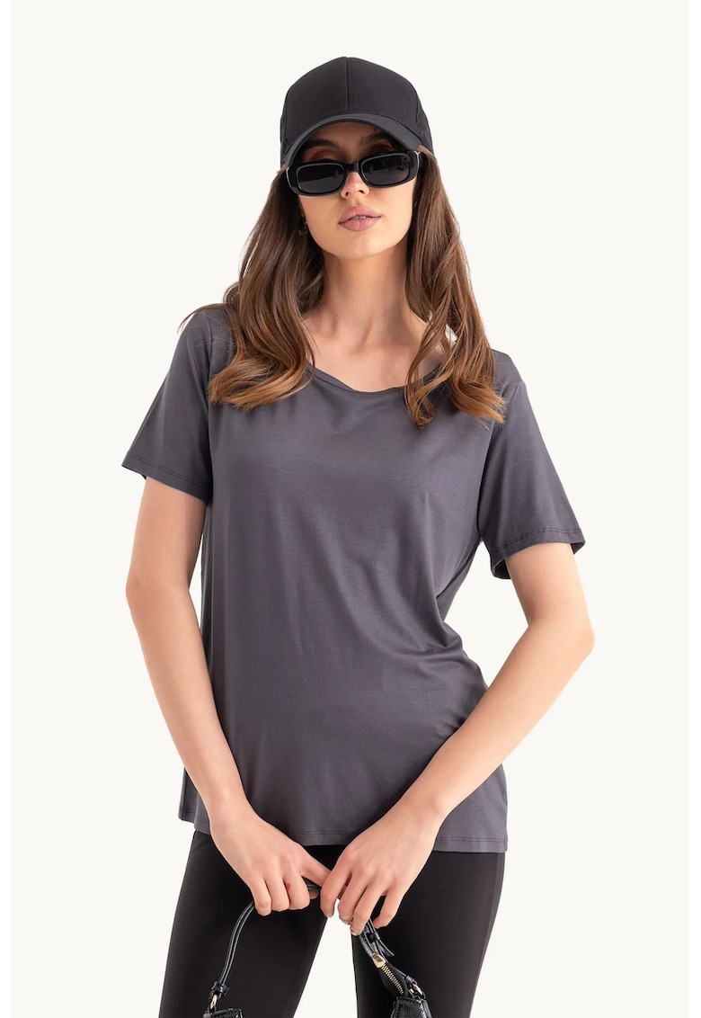 Tricou dama jerseu - gri