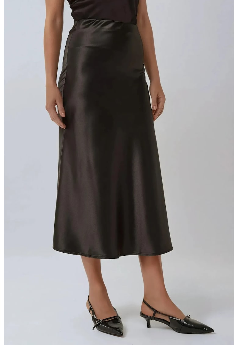 Fusta din satin cu talie inalta 000