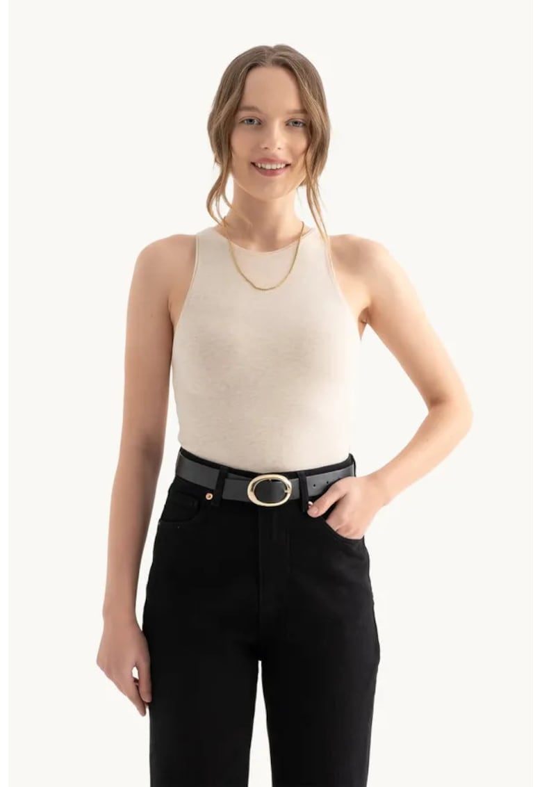 Maiou - Basic - guler halter - bej - bumbac