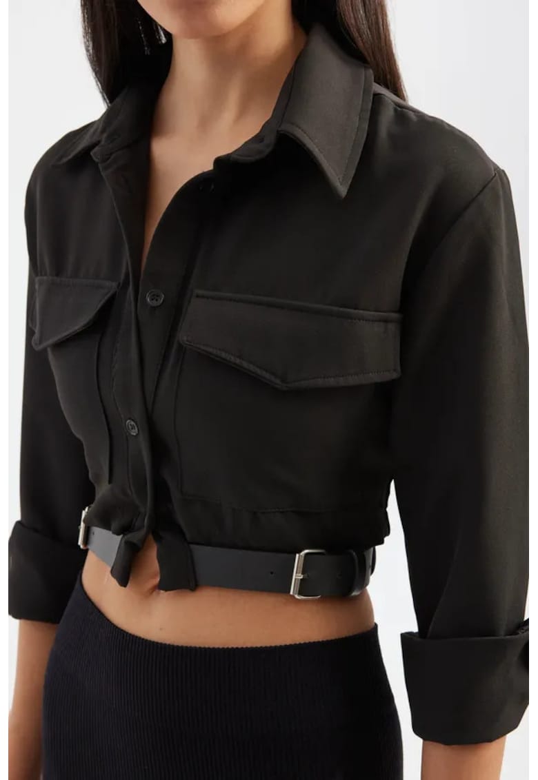 Camasa scurta dama - textil - negru