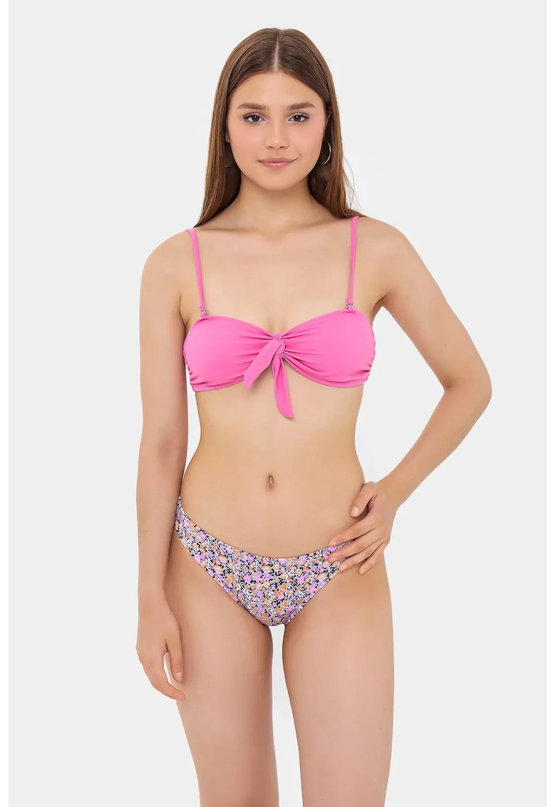 Set bikini cu funda - roz - textil