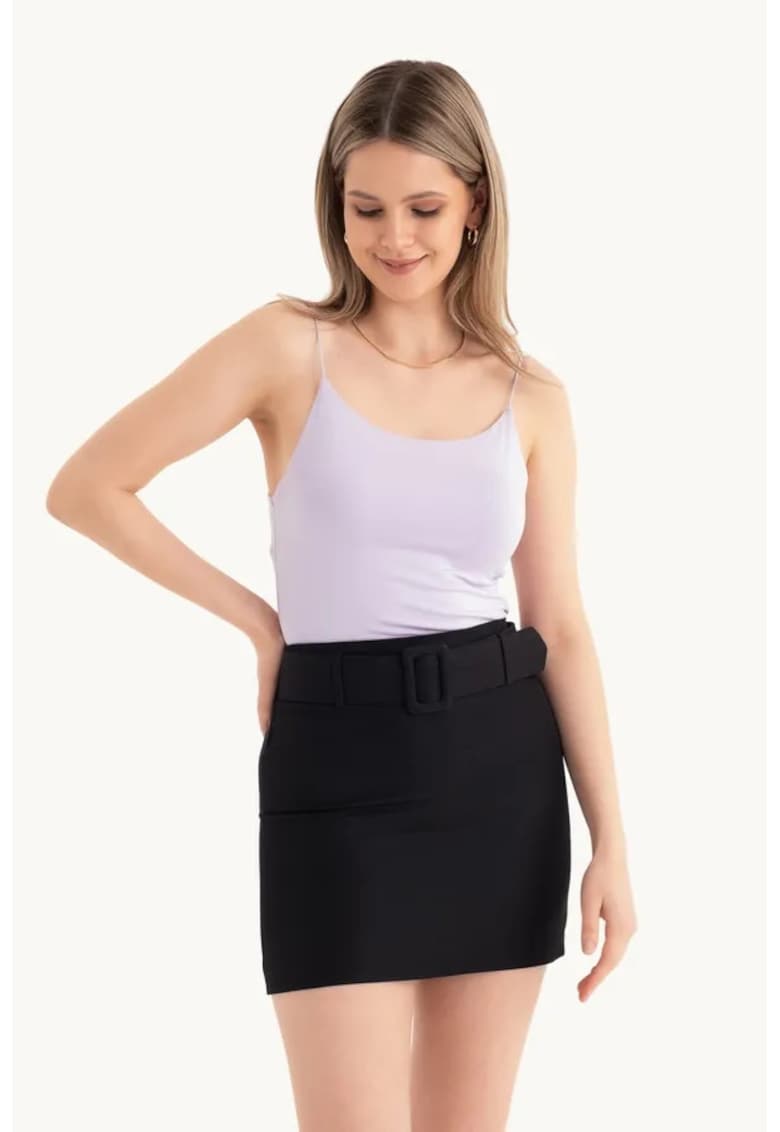 Top crop - bretele spaghetti - violet - jerseu
