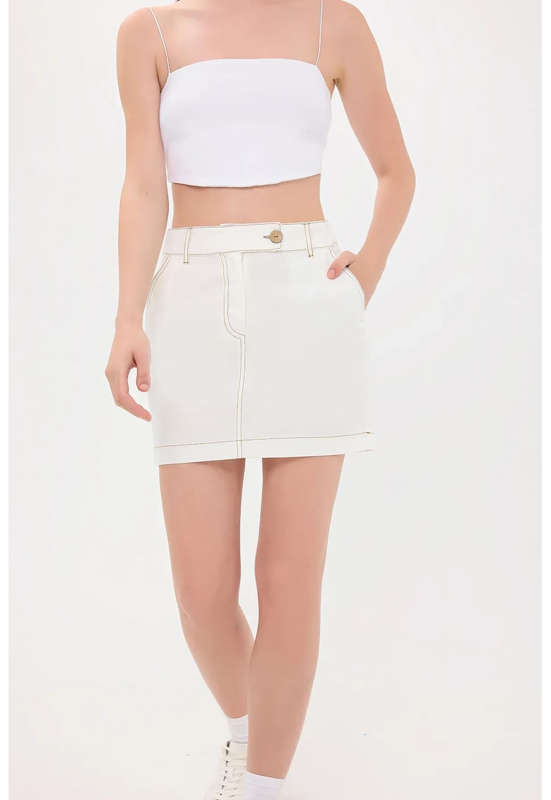 Fusta mini dama bumbac - alb