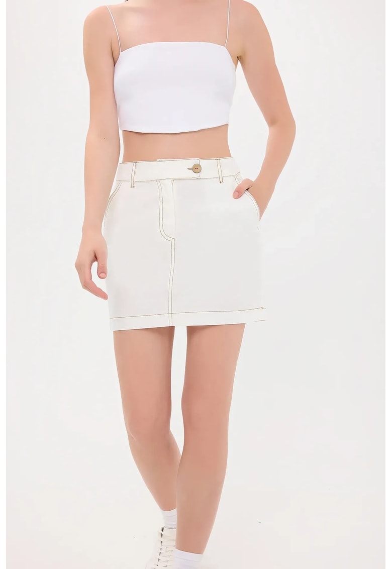 Fusta mini dama bumbac - alb