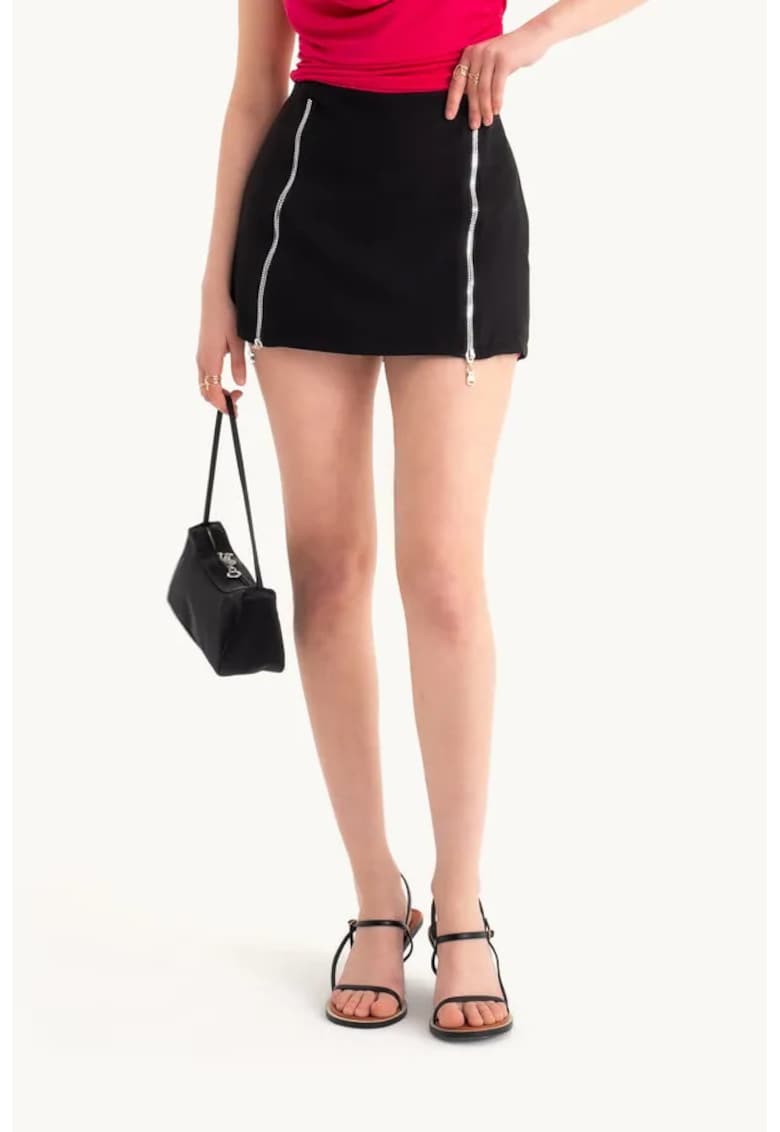 Fusta dama - textil - talie medie - negru
