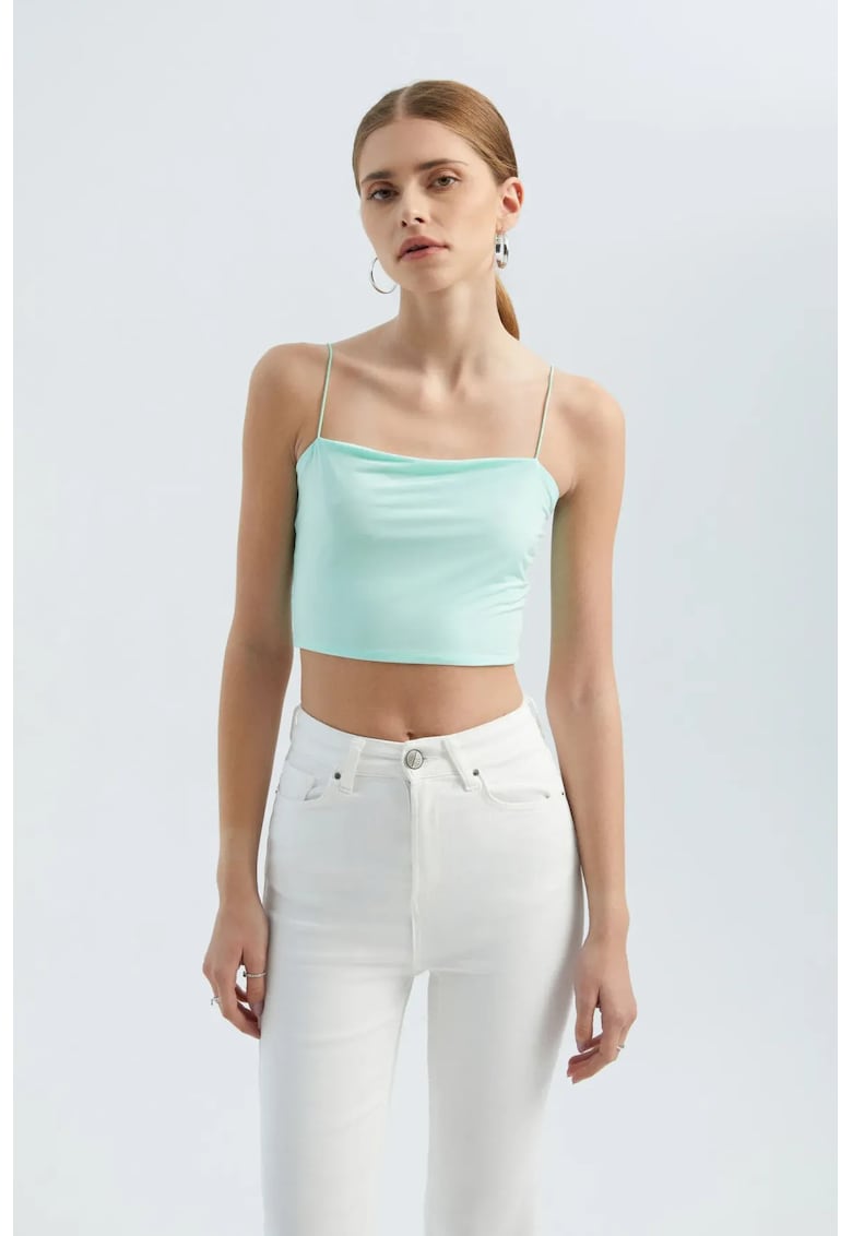 Maiou scurt - verde - jerseu - cu buzunar