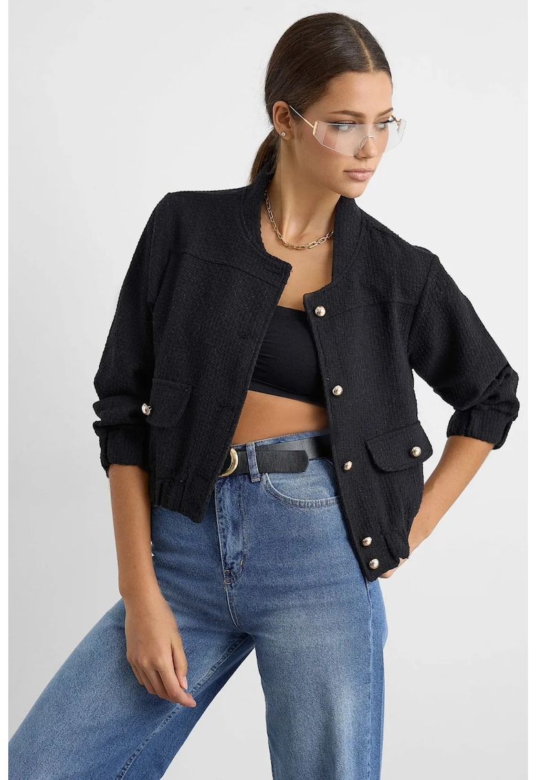 Jacheta din tweed crop