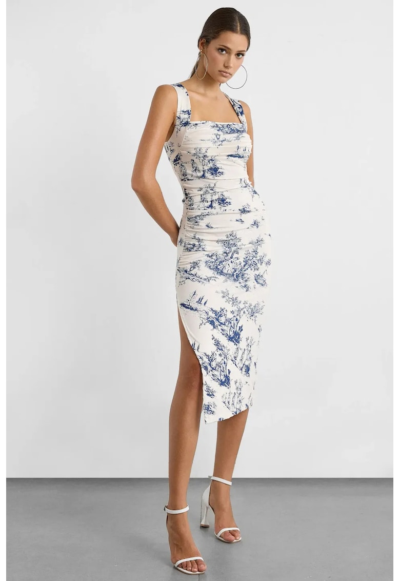 Rochie midi - jerseu - albastru