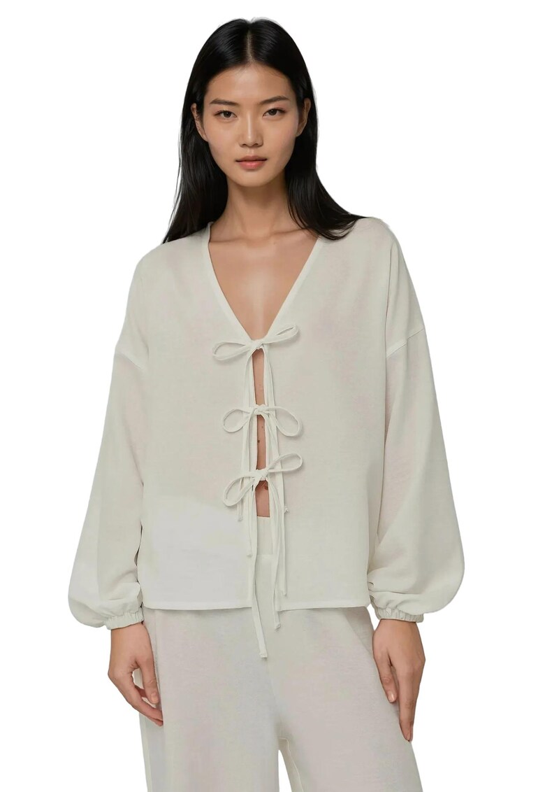 Bluza cu inchidere frontala cu snururi