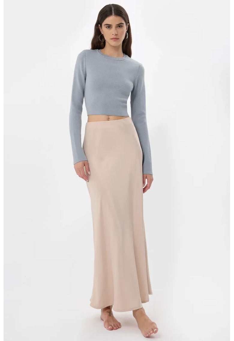 Pulover dama - top tricotat - simplu - gri - acril