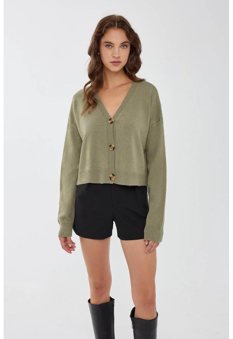 Cardigan cu decolteu in V si maneci cazute
