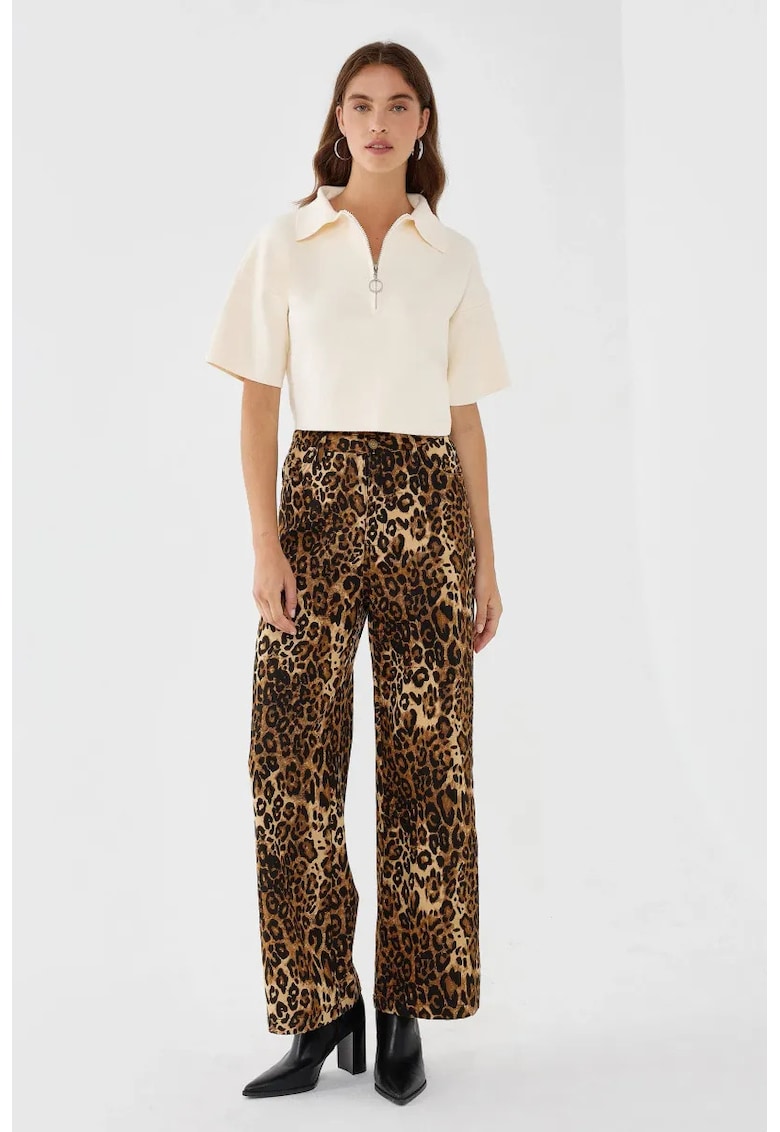 Top tricotat guler cu fermoar - slim fit - natur - tricot -