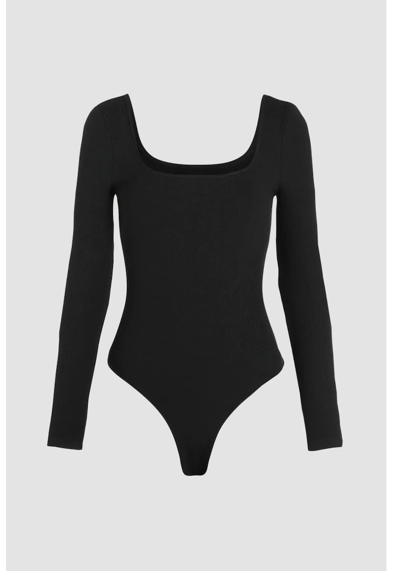 Body cu guler patrat - Negru