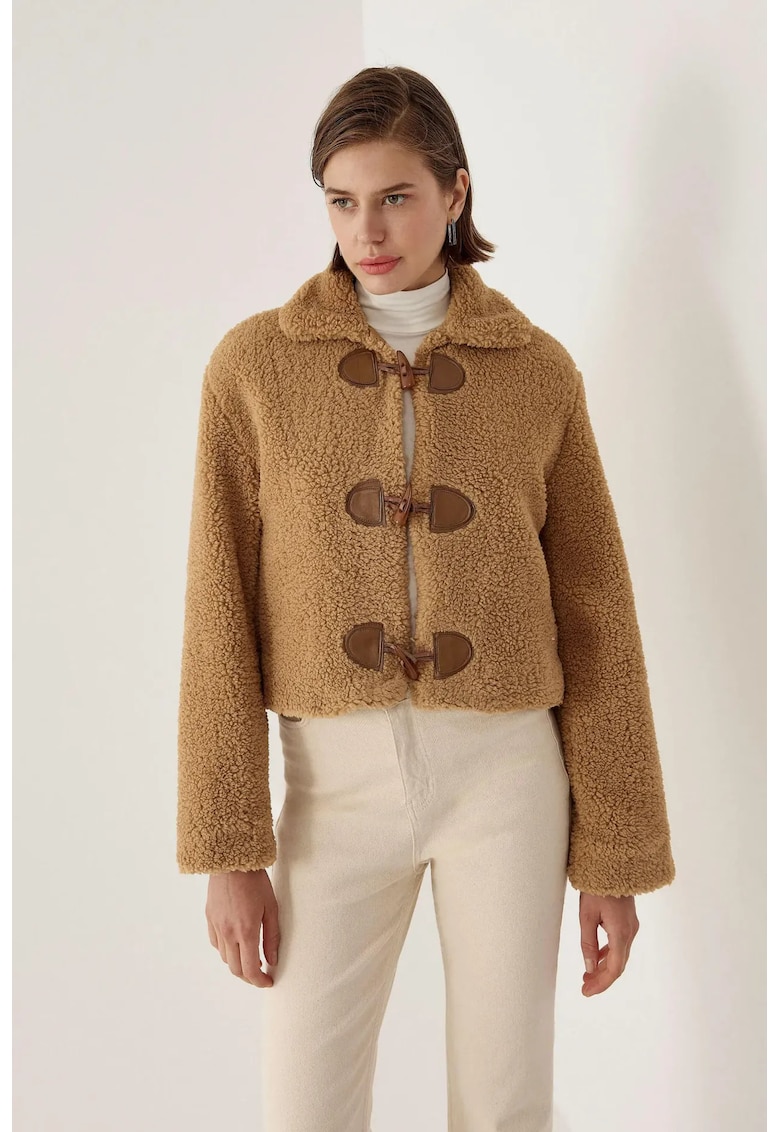 Jacheta dama - Relaxed Fit Sherpa - Maro - Poliester