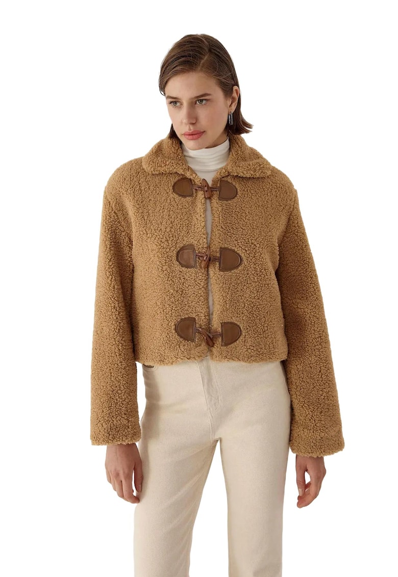 Jacheta dama - Relaxed Fit Sherpa - Maro - Poliester