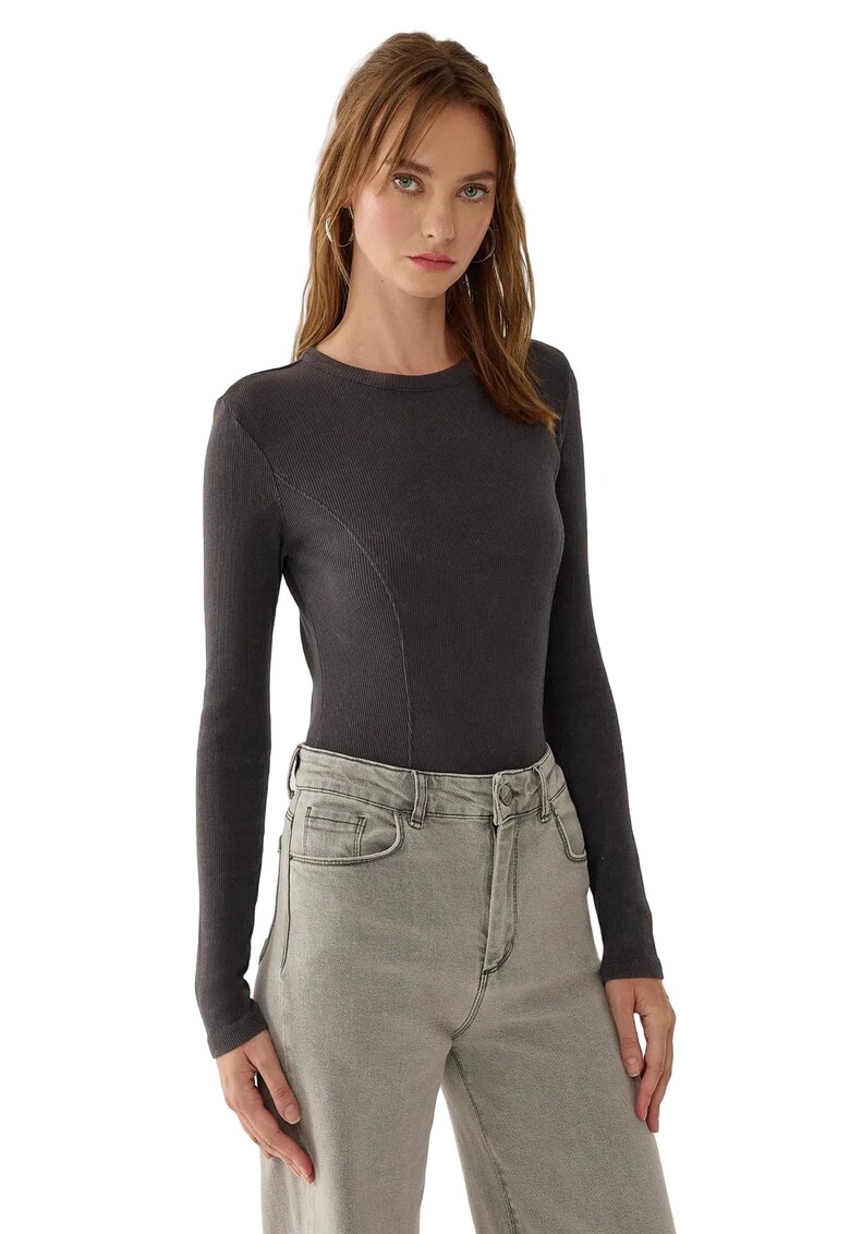 Body dama - Slim - Poliester/Elastan - Gri