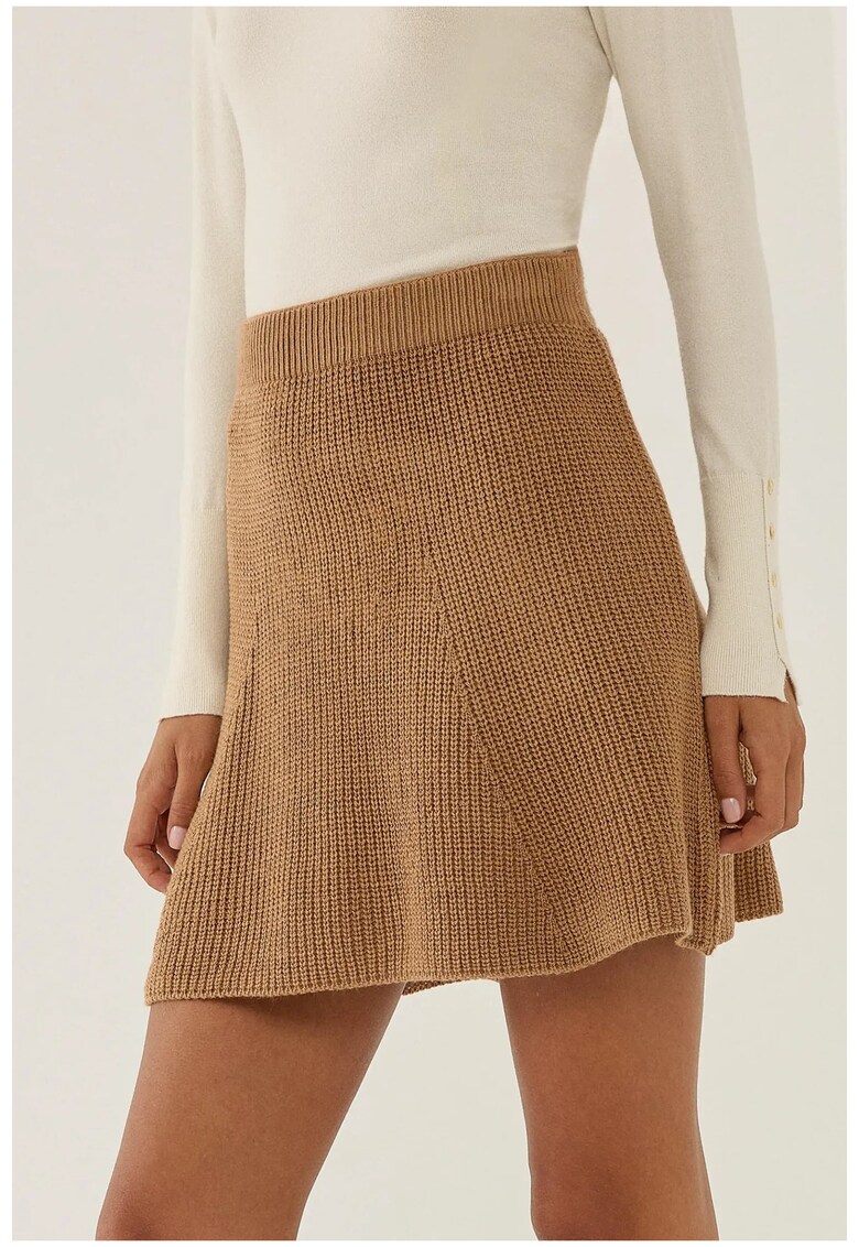 Fusta mini dama - tricot - maro