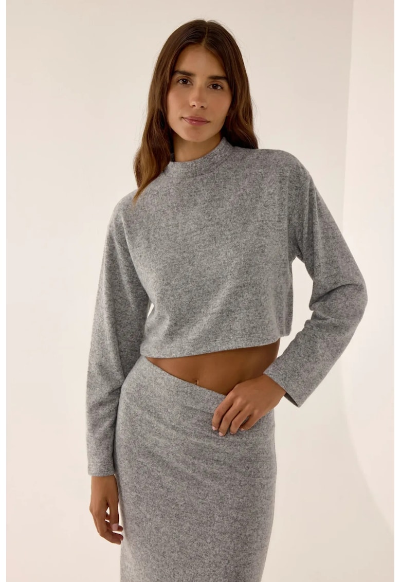 Bluza dama croiala lejera - gri - poliester