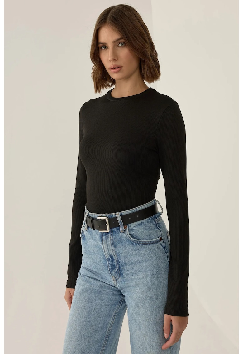 Body slim fit - maneca lunga - negru - Negru