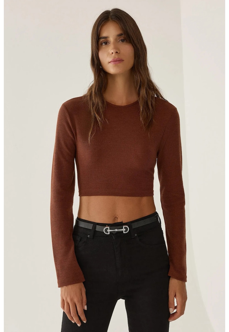 Bluza dama crop slim fit