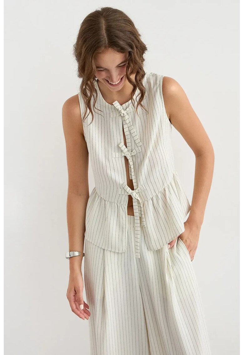 Bluza dama - fara maneci - dungi - poliester