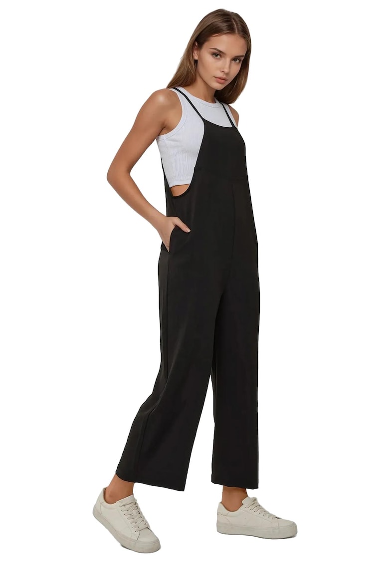 Salopeta dama - Negru - Bumbac/Poliester