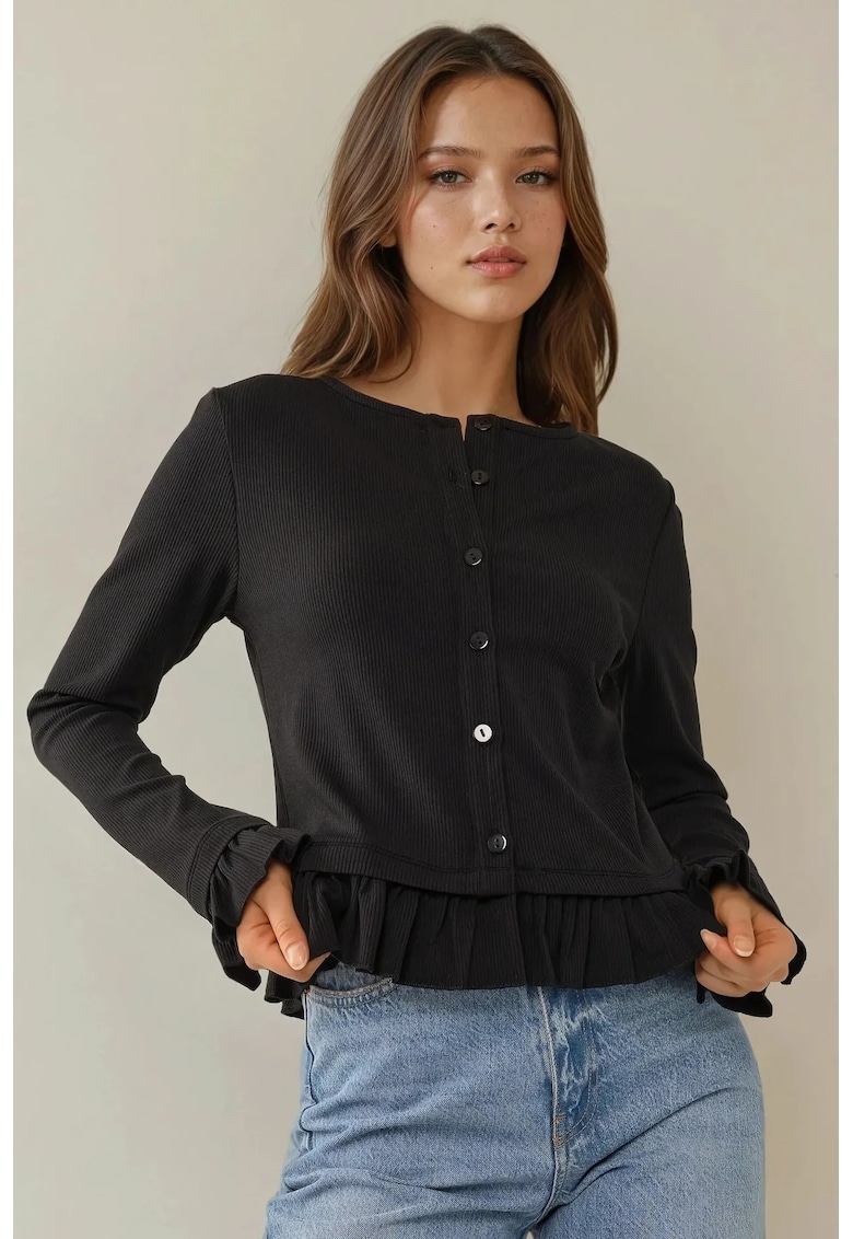 Cardigan cu volane la terminatie