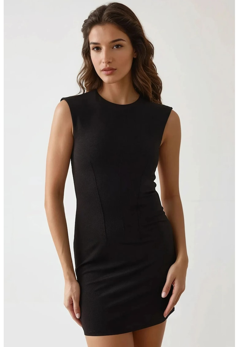 Rochie mini - mulata - guler rotund - neagra