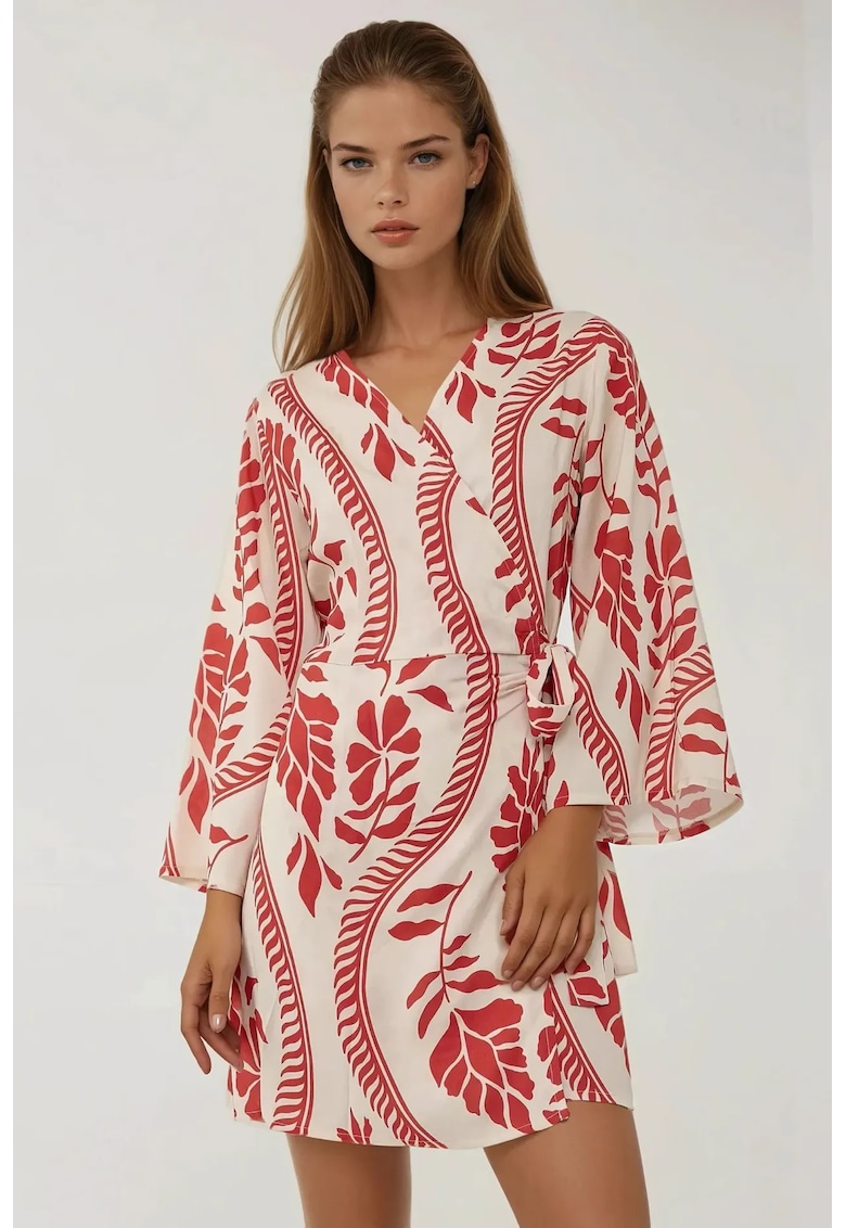 Rochie mini decolteu in V - material textil