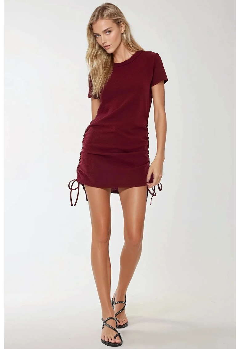 Rochie mini - mulata - texturata - rosie - jerseu