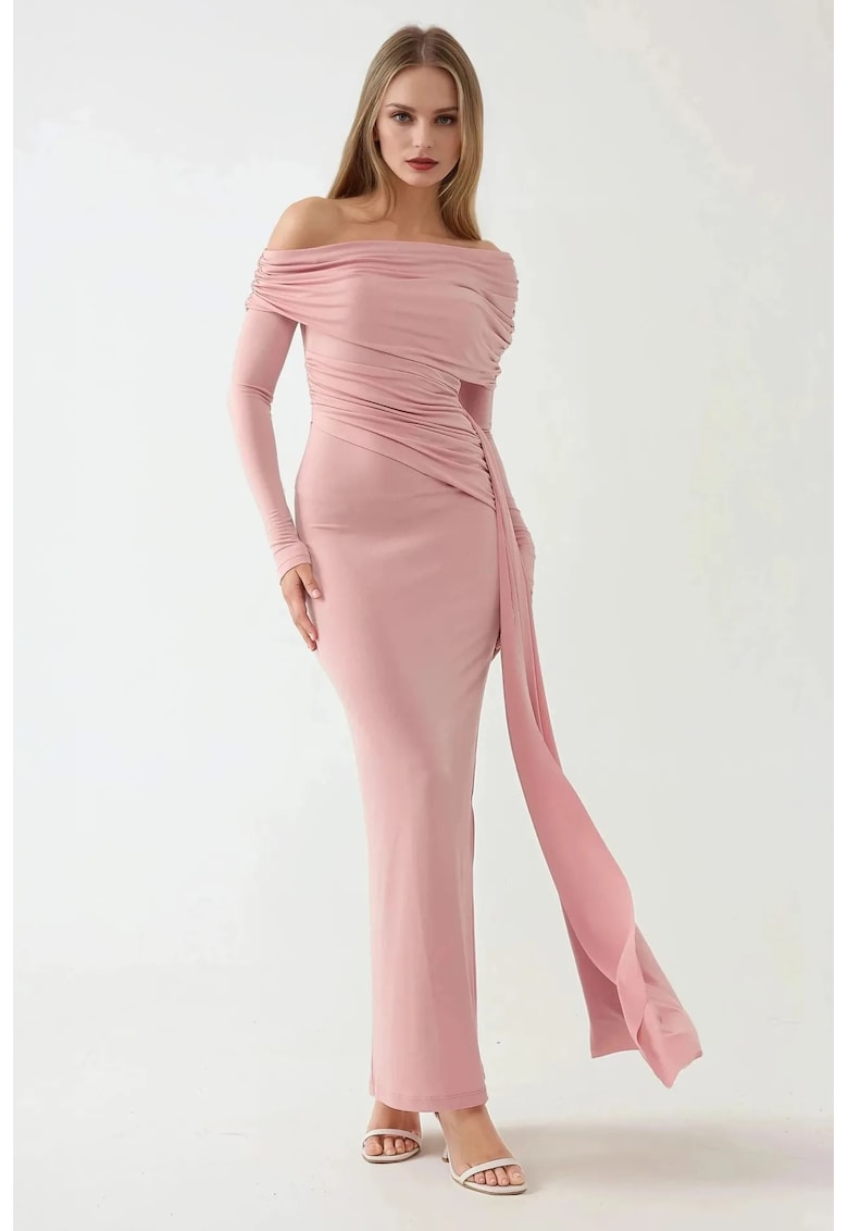 Rochie maxi - roz - tul