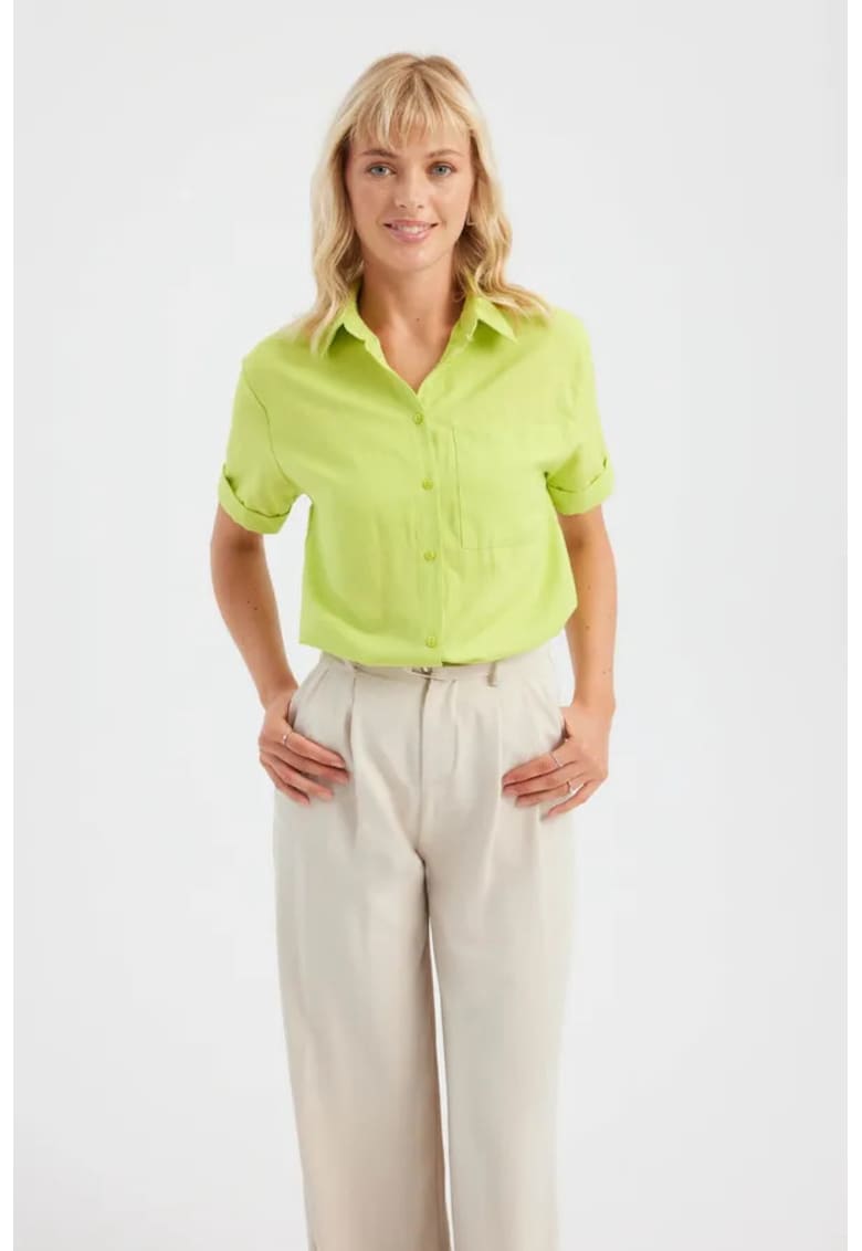 Camasa cu maneca scurta dama - textil - galben