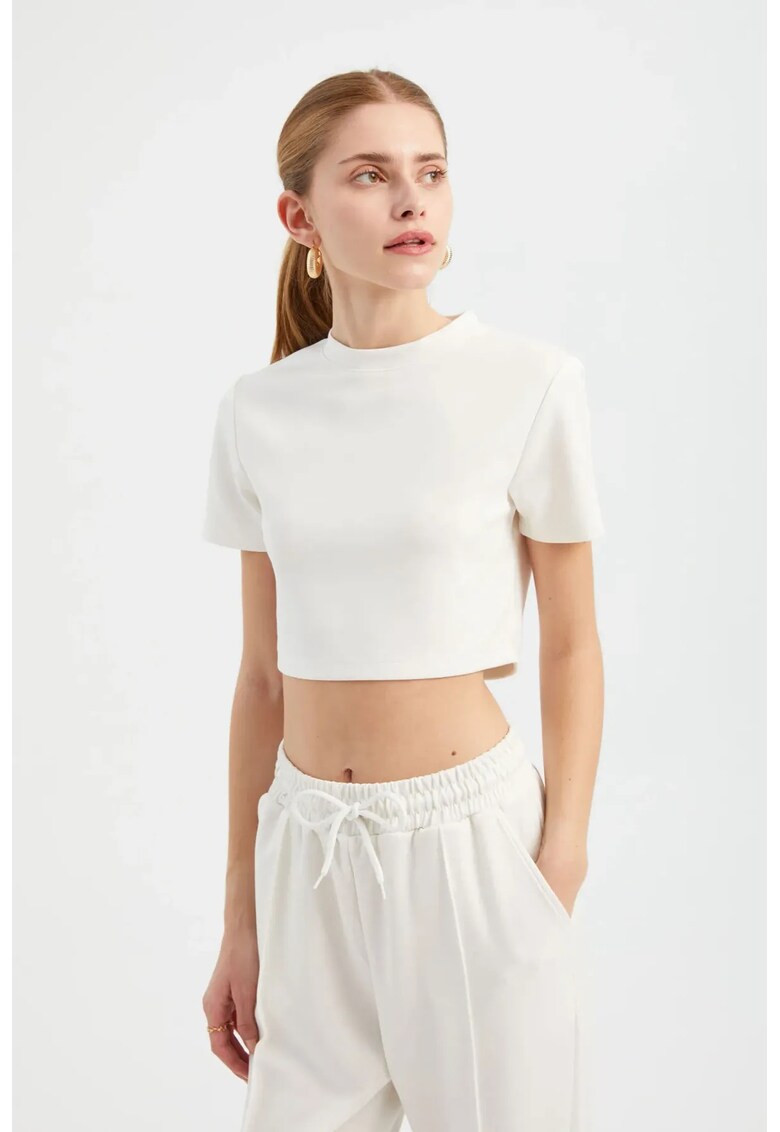 Tricou guler rotund - Alb